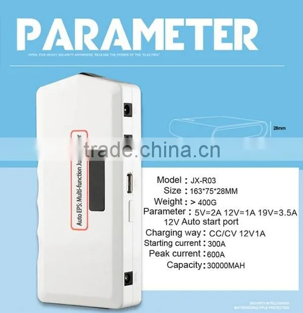 White color Simple Start Lithium-Ion Jump Starter 12V auto part Jump Starter Battery Pack 18000 mAh