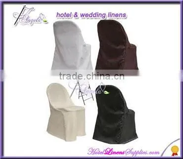 wholesale folding chair covers made of white basic poly fabric