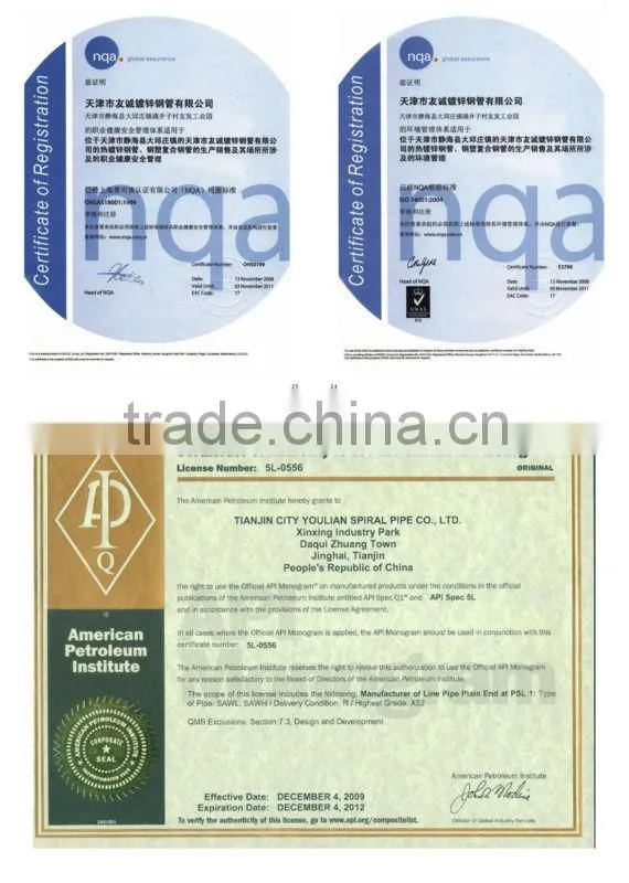 API 5L/ASTM A53 Gr.B Spiral Steel Pipe with3LPEor varnish.BE.219.1-3000mm OD.6-25mm WT