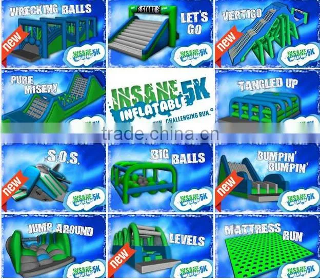 2015 The amazing Insane Inflatable 5K slide / inflatable insane 5K run