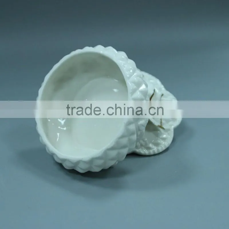 White ceramic glazed smooth jewelry case