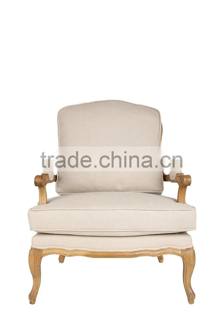 French Style Wooden Base Cane Back Armchair