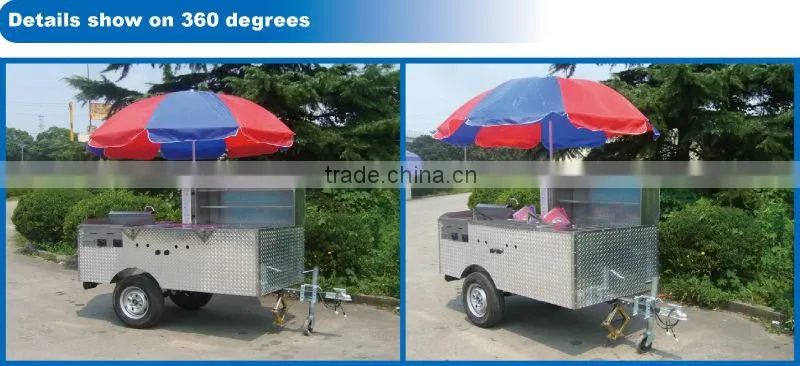 CE ISO UL EEC hot dog cart pushed hot dog cart tricyle hot dog cart
