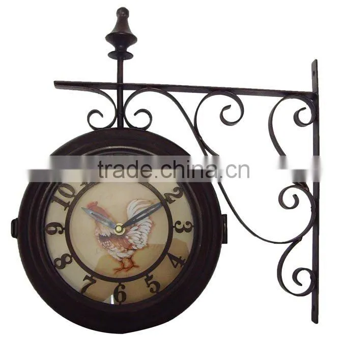 Quartz Double Sides Metal Wall Clock