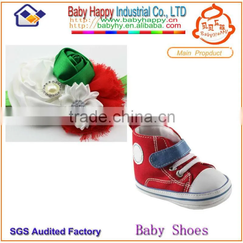headband and genuine soft leather baby shoes