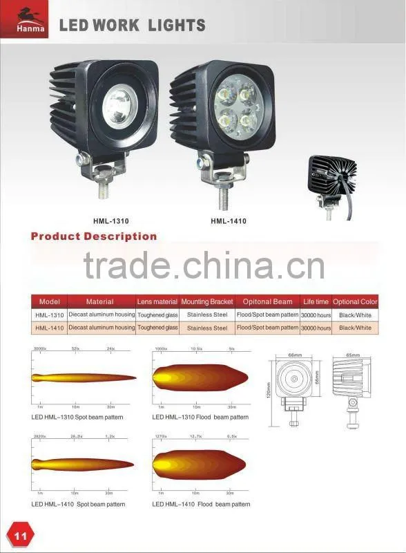 Led car light interconnectable 10W LED work light