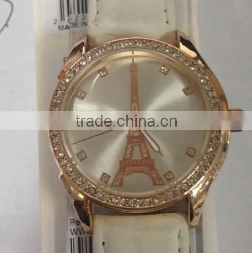 Newest lady pu leather quartz watch price