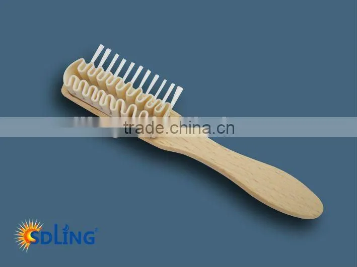 wooden handle animal hair shoe brush