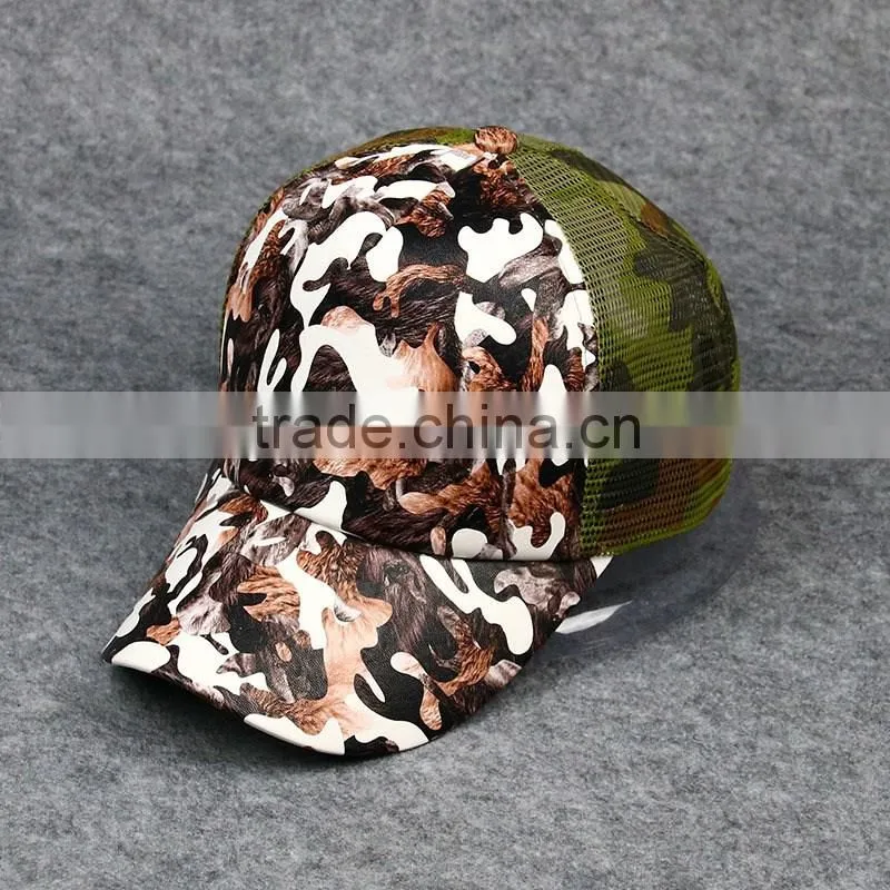 Factory Wholesale Good Quality Military Camo Mesh Unisex Trucker Hat Cap