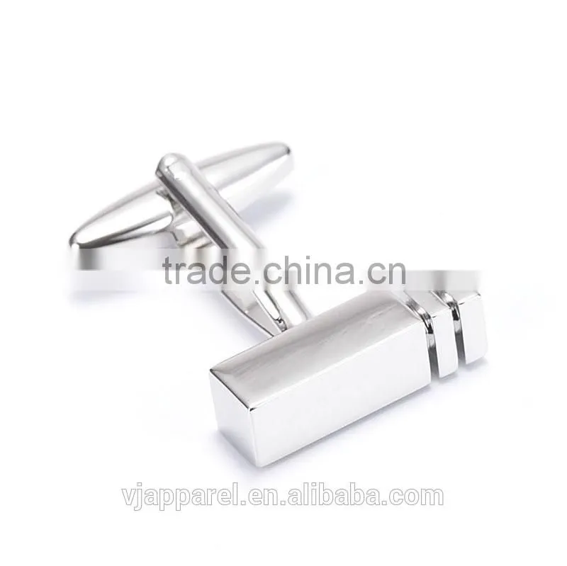 Black Lined Silver Cube Cufflinks