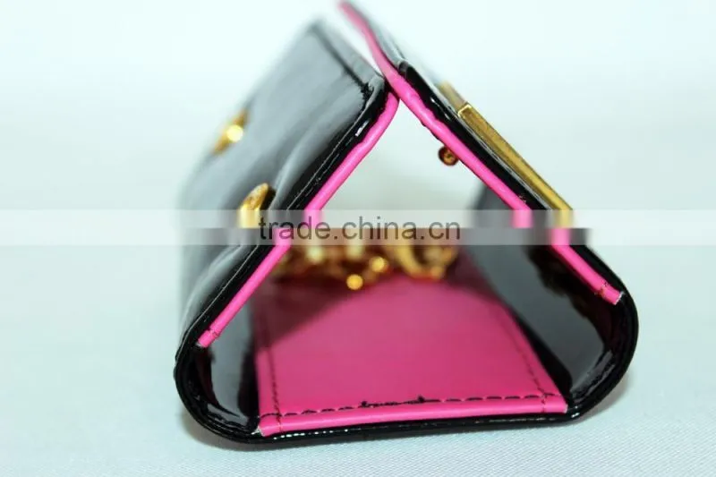 Classical leather women's wallet with key holder/leather purse/leather money clip