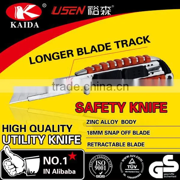 tool cutter Auto Retractable Safety Hook Blade Zinc Alloy Utility Cutter Knife