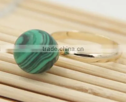 New Style Turquoise alloy ring with unique various color ball
