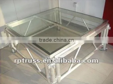 Aluminum stage with enhance legs for special purpose