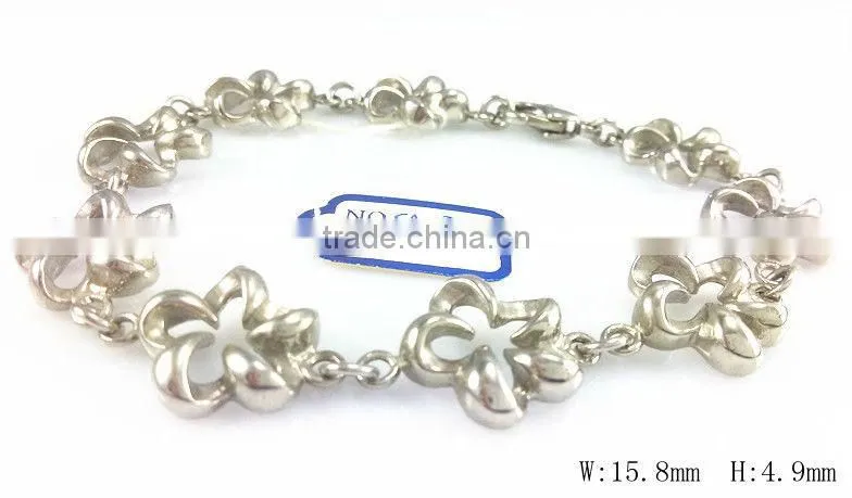 B004 2013 top sale jewelry, stainless steel flower bracelet