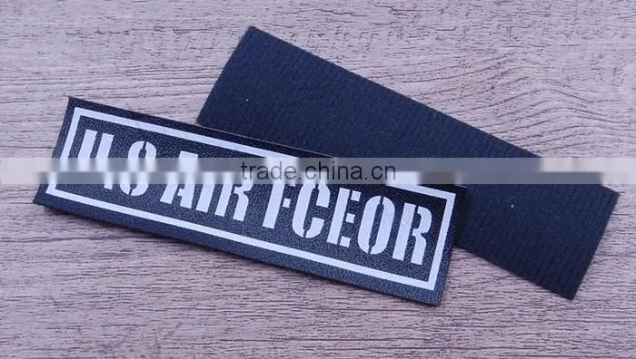 Black designer clear brand name embossed hologram label paper