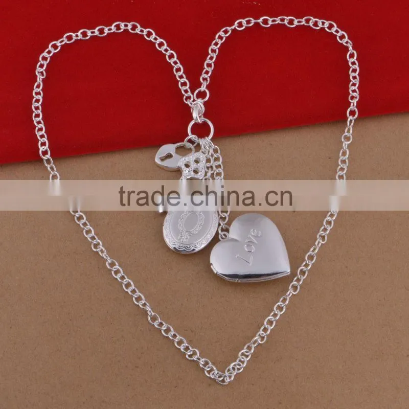 heart model 925 sterling silver jewelry wholesale necklace