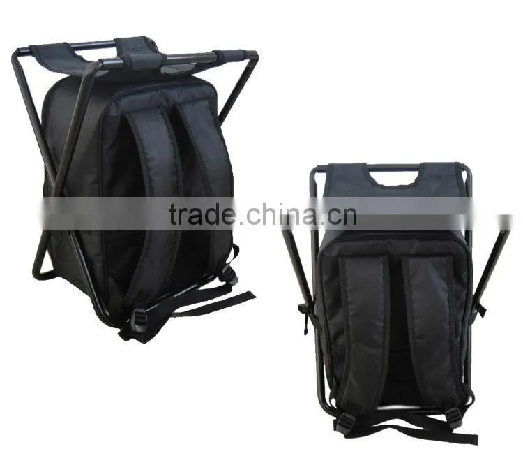 High Quality Fashion Oxford Black Camping Hiking Backpack Fishing Folding Chair Cooler Bag HWY009