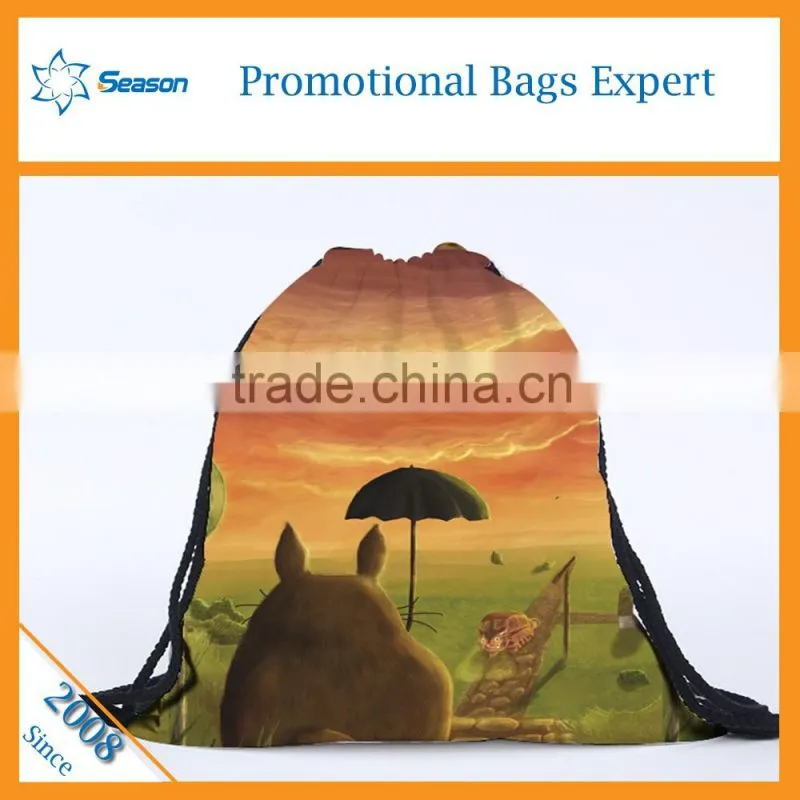 Kids cartoon picture of school bag eco shopping bag printed shopping bags