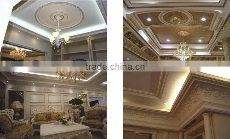 Easy to install high quality factory price pu carved medallion for decorating ceiling