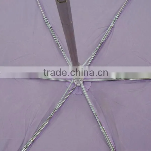6K wholesale purple advertising 3- folding umbrella