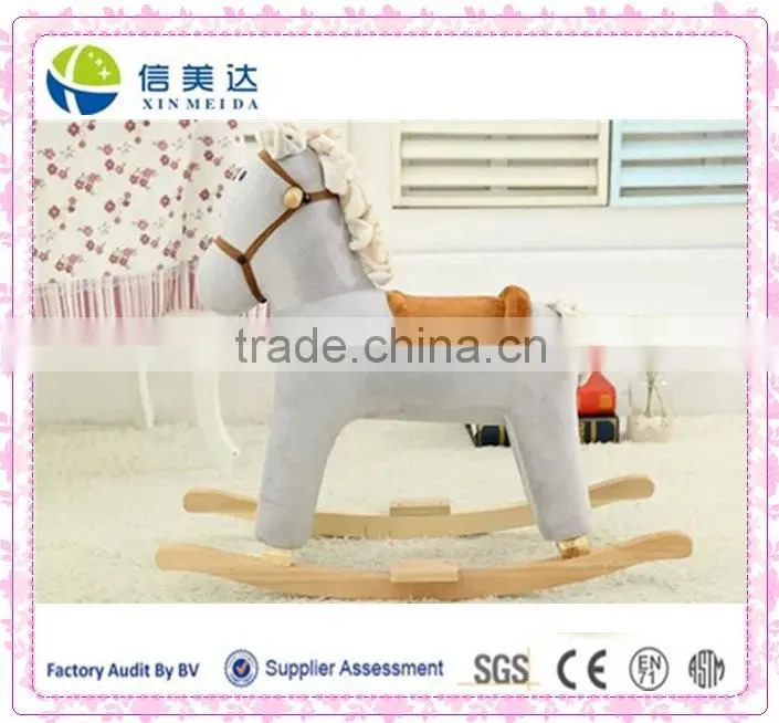 plush rocking horse/anmal wooden Horse toys for kids