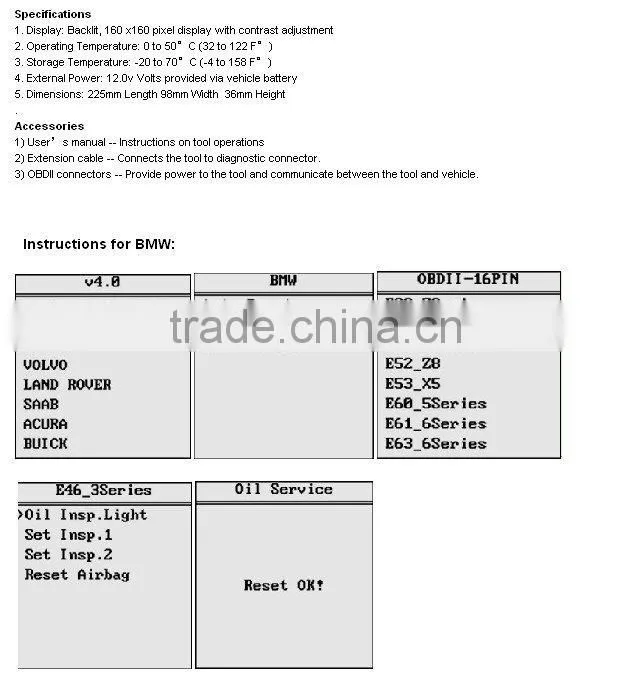 Factory direct---- professional oil reset tool for most cars ps150 with new version