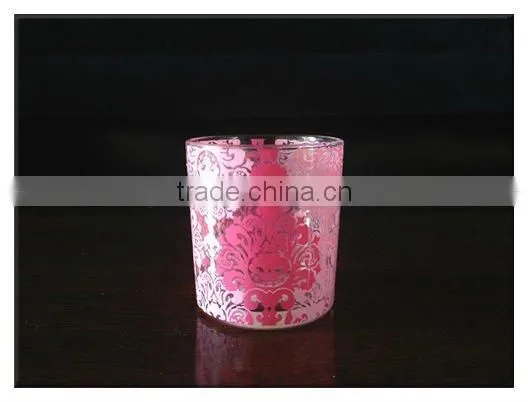 print pattern glass candle cup