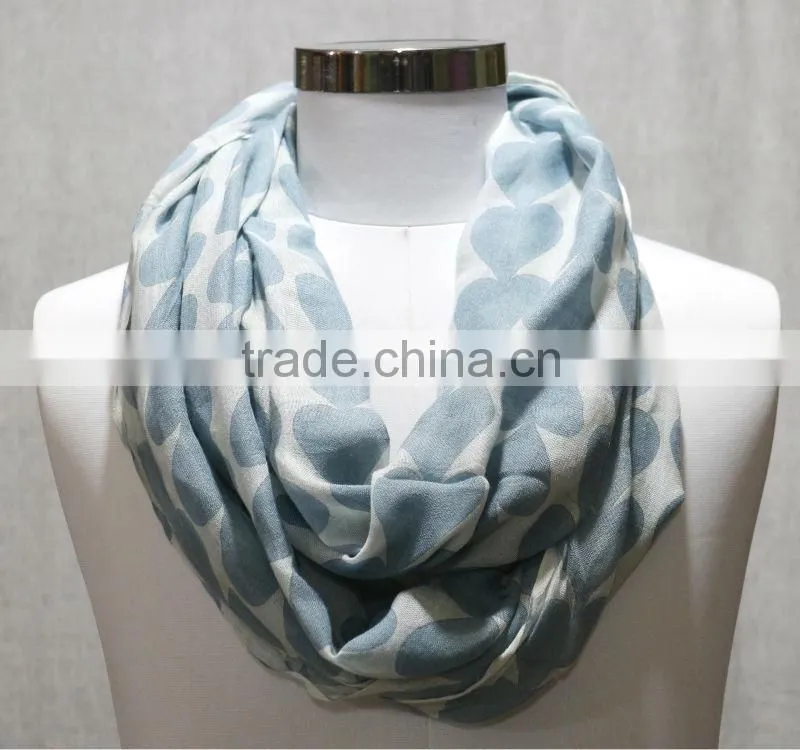 Hear print loop scarves infinity scarves