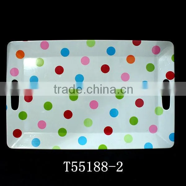 Decorative melamine serving tray