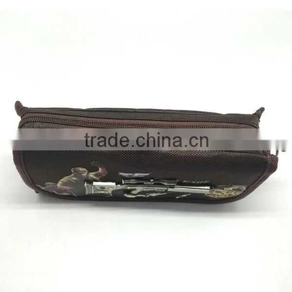 Brown Color School Stationery Zipper Pencil Case