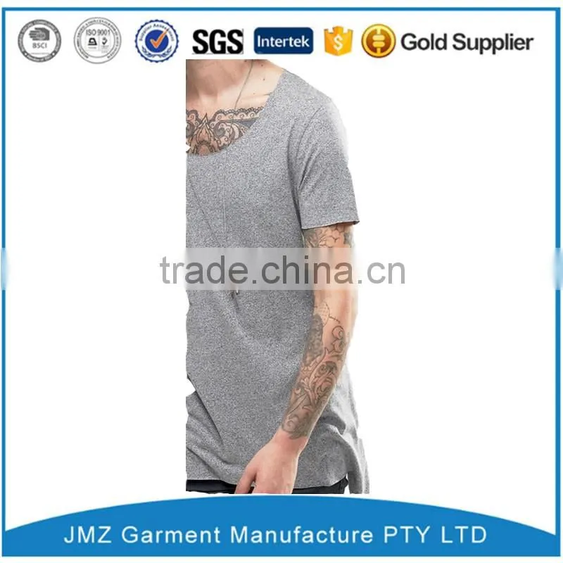 customized long tail t-shirt with raw