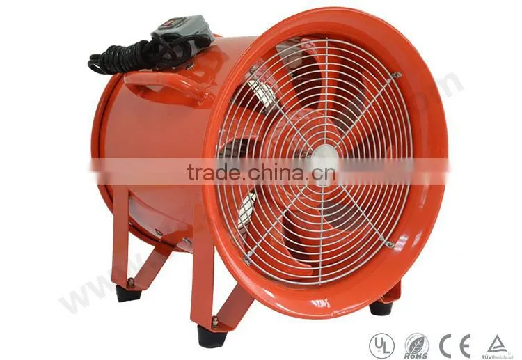 Portable explosion proof axial flow exhaust ventilator blower fan