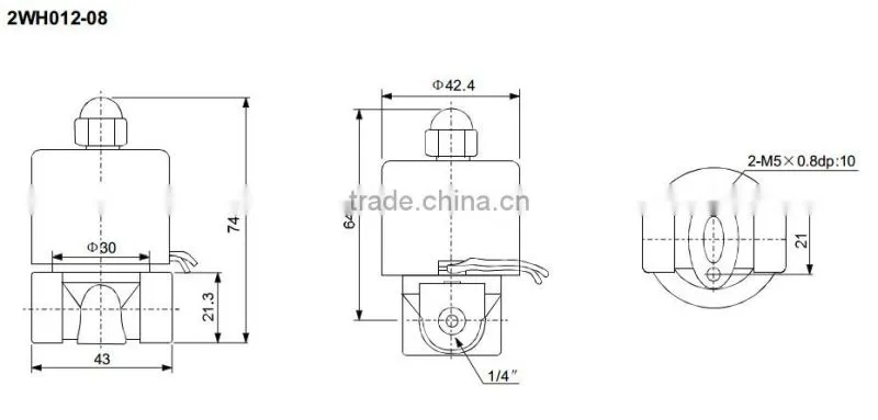 2WH Series 2 Way 2 Position Brass High Pressure Solenoid Valve
