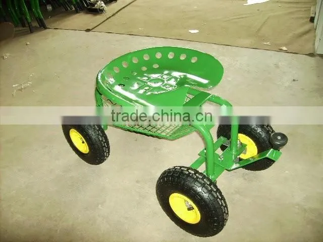 Four wheeld rolling work seat cart TC4501C