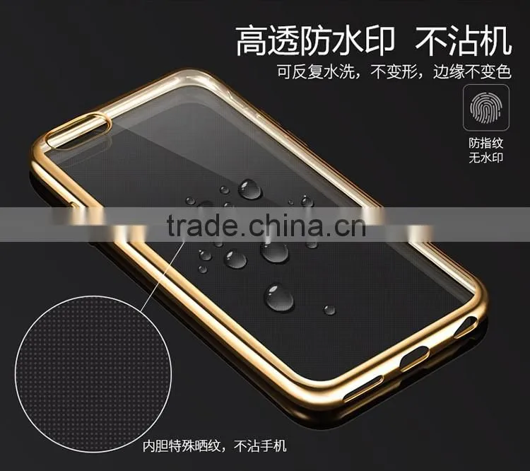High Quality Transparent Electroplate TPU Back Case for iPhone 6plus 6s plus 5.5inch