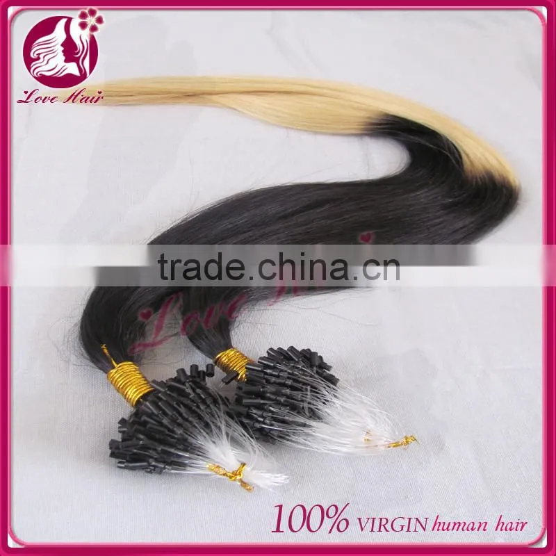 Cheap micro ring loop hair extensions 1g micro bead brazilian hair extension double bead brazilian micro ring hair extensio
