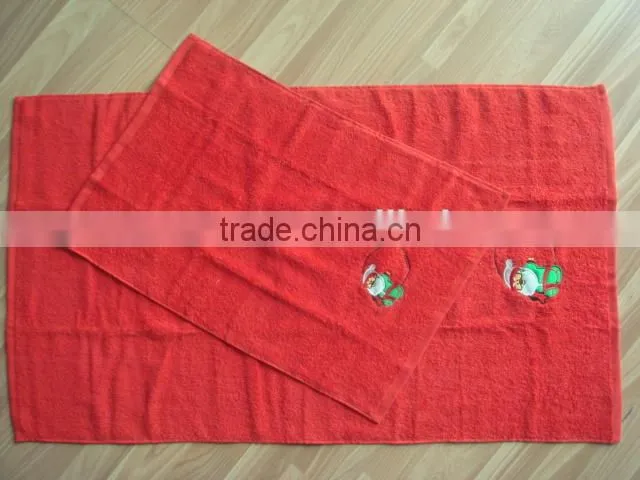 2015Newest design X'MAS gift embroidery towel set