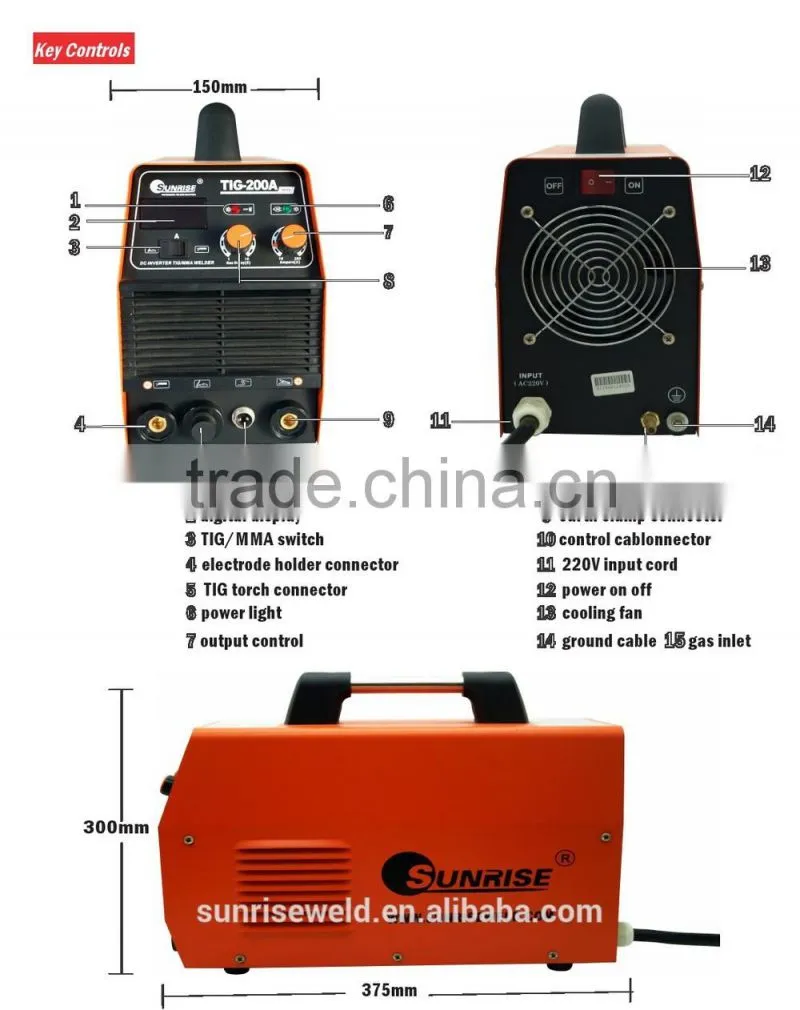 free accessory tig torch mosfet inverter welding machine TIG-200A free price