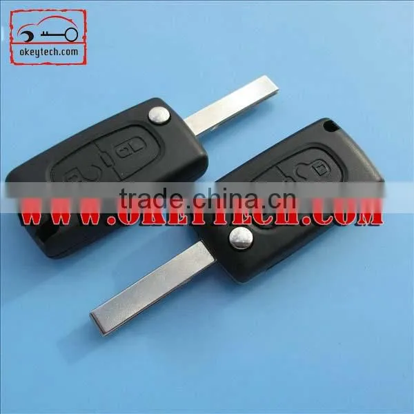 OkeyTech Citroen 2 button with groove blade shell NO LOGO for citroen key case for citroen