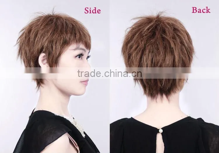 Unprocessed Wholesale Machine Made Weft Human Hair Half Head Wig