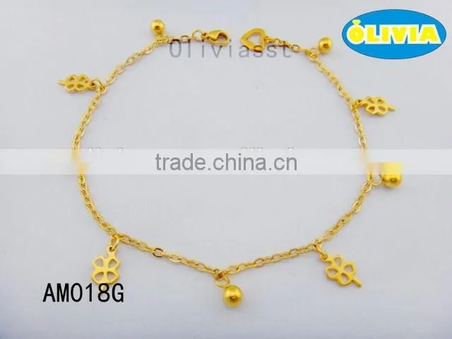 Olivia Jewelry Fashion Jewelry Manufacturer Gold Plated Flower Charm Woman Anklet