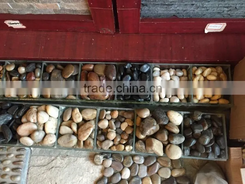 Natural black pebble paver stone in low price