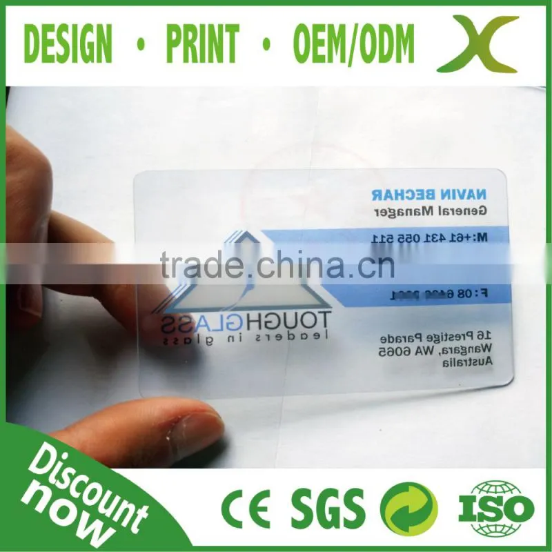 Free Design~~!!Plastic Transparent gift card/clear PVC gift card/Plastic gift cards