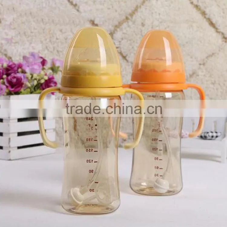 High Heat Resistance Baby Infant Feeding Bottle Plastic PPSU Bottle with Handle