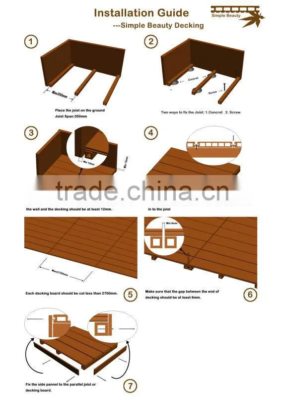 Platform roof balcony flooring New Technology WPC composite wood decking floor