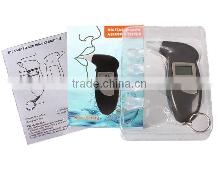 Personal breathalyzer alcohol tester keychain
