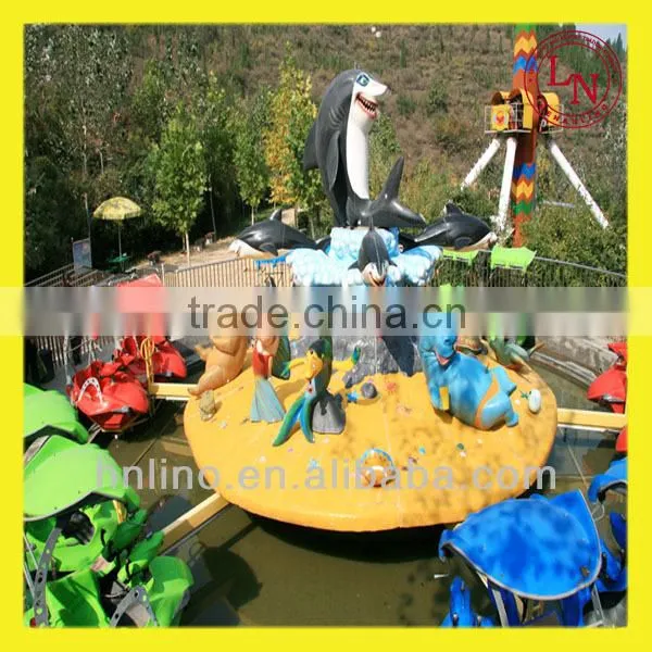 Swing rides amusement park fight shark, fighting on the island, shooting game rides