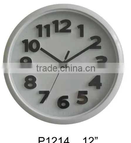 hot selling home decor 3d round plastic wall clock