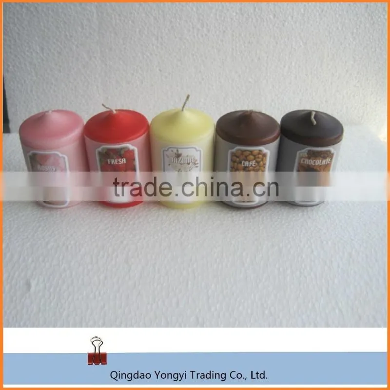 welcomed, romantic different scented pillar candle